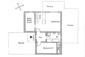 Grundriss Ferienhaus im Grünen nahe See bei Potsdam und Berlin