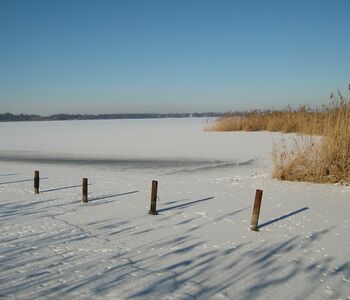 Schwielowsee im Winter. 300 Meter entfernt